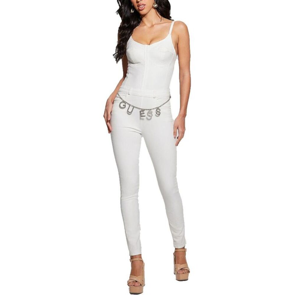 Guess White Jumpsuit Sleek Stretch Design